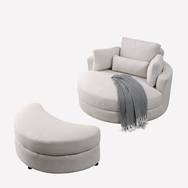 Turner cuddler swivel best sale chair with storage ottoman